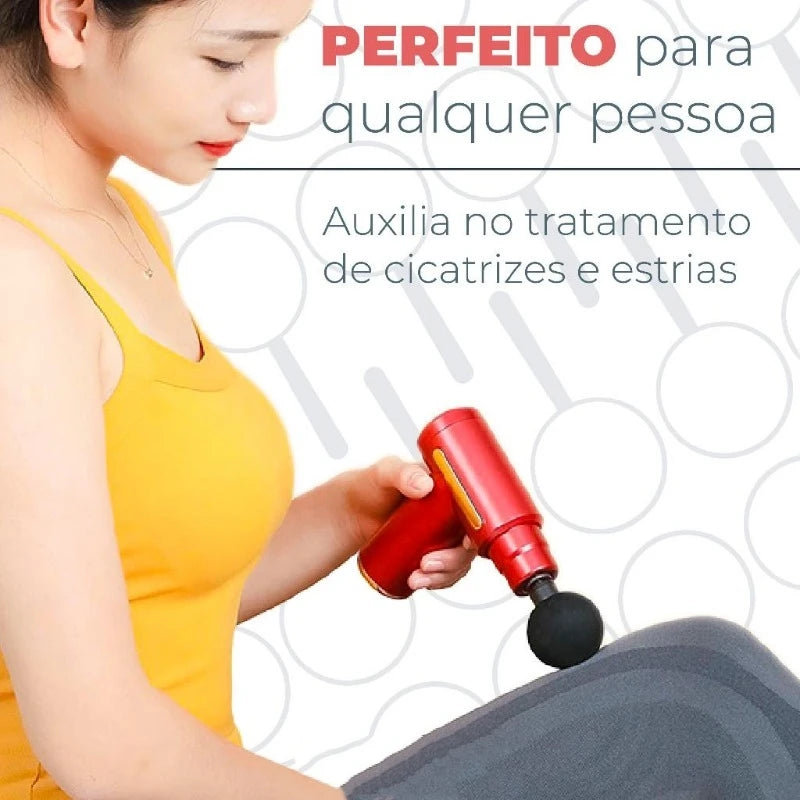 Pistola Massageadora Elétrica Profissional Muscular Recarregável Linha Premium