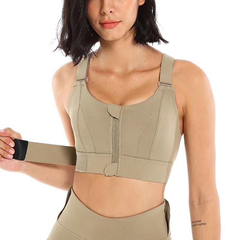 Women Active Wear Women Adjustable Bra Yoga Vest Front Zipper Plus